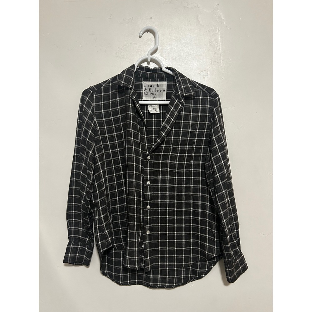 Frank & Eileen gray White Plaid Eileen Modal Button Up Shirt XXS